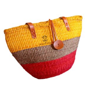 Handmade multicolored kiondo african oasis